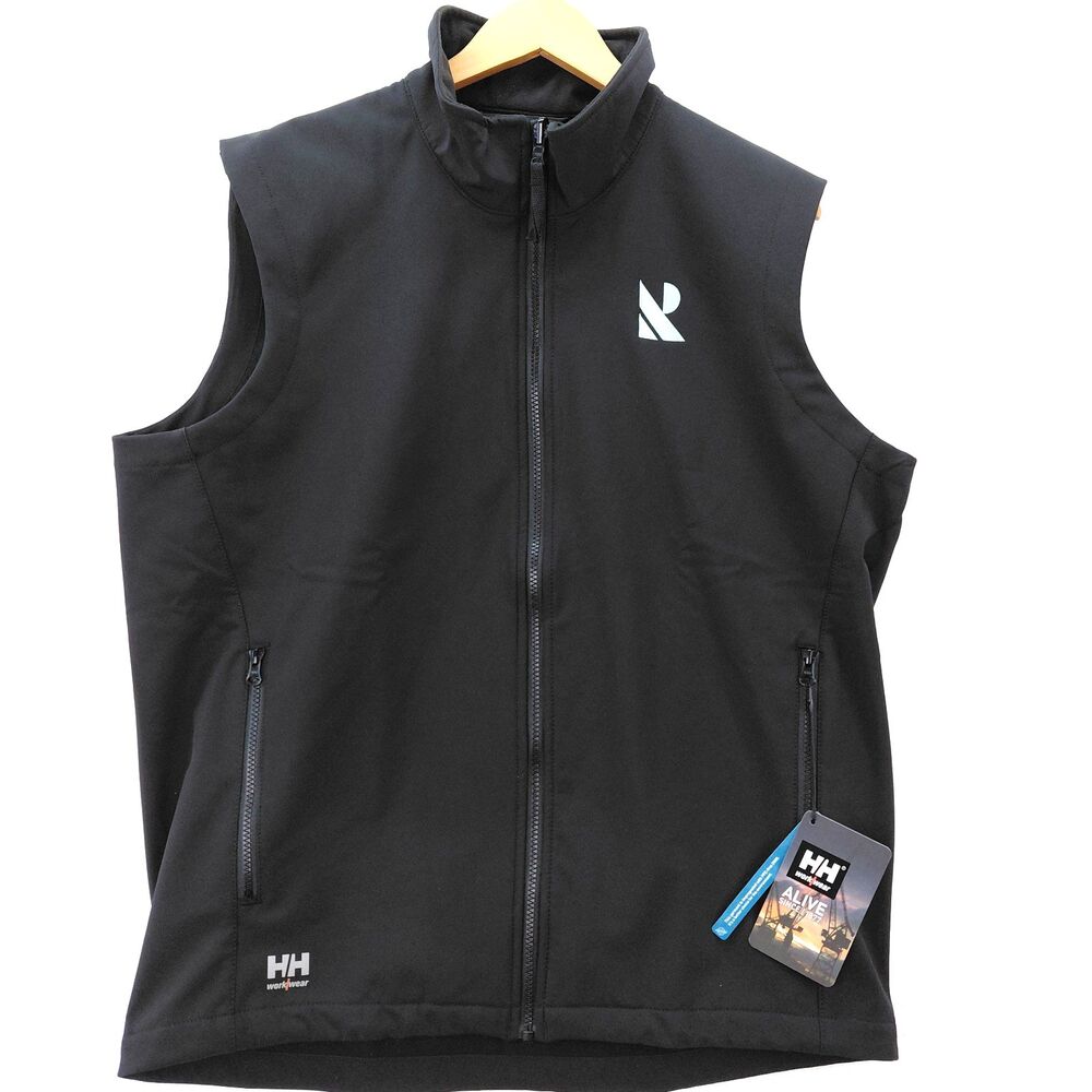 NEW Helly Hansen Workwear Vest Mens Large Black Manchester 2.0 Crew Softshell
